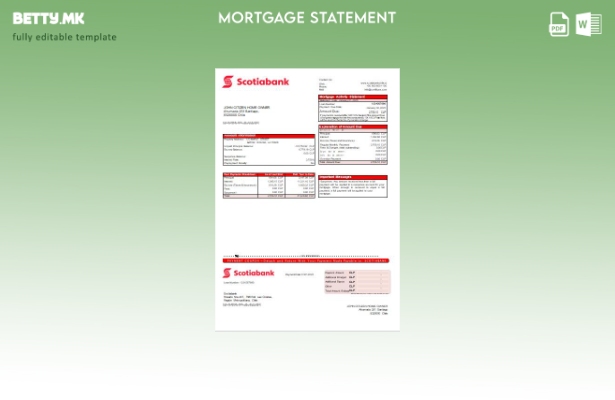 Модерен стил Шаблон за извод за хипотека од банка на Чиле Шкотска банка